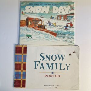 Set Of 2 Childrens Story Books Snow Day and Snow Family Paperback